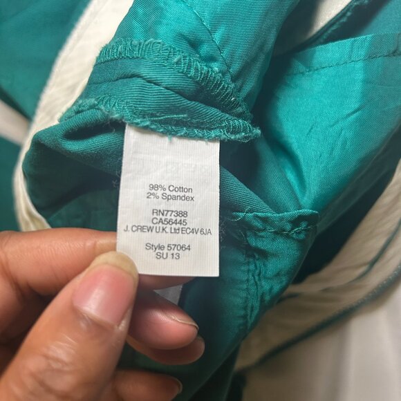 J.Crew Café Capri Pants Tailored Cropped Belt Loops Side Pockets Zip Fly Green 4 - Picture 5 of 10